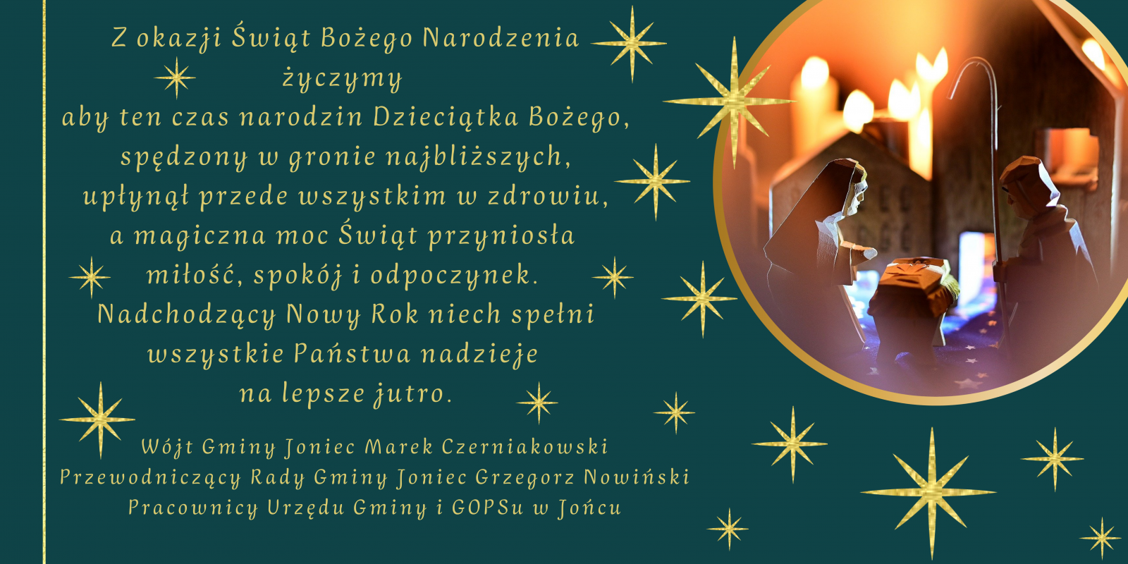 Życzenia z okazji Świąt Bożego Narodzenia i Nowego Roku