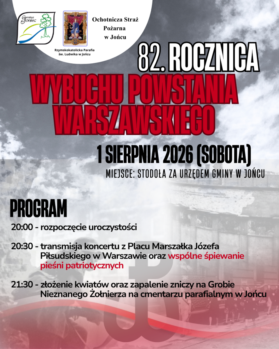 Zapraszamy na obchody 82. rocznicy wybuchu Powstania Warszawskiego!