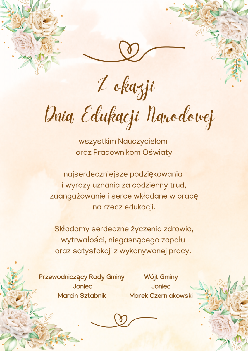 Życzenia z okazji Dnia Edukacji Narodowej