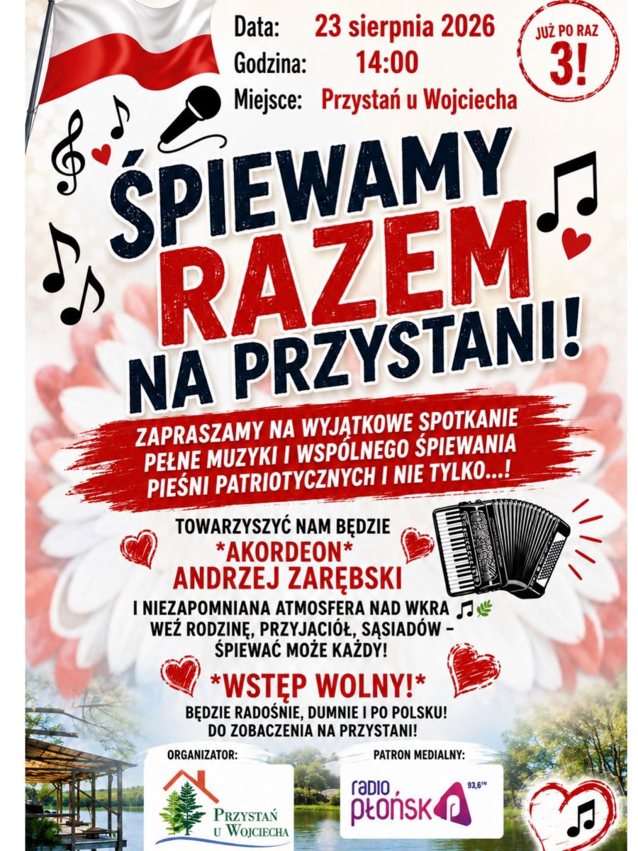 Zaproszenie na wydarzenie - śpiewamy razem na przystani!