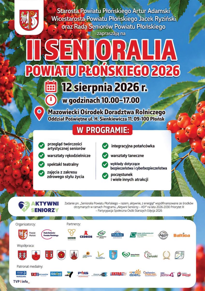 Zapraszamy do udziału w II Senioraliach Powiatu Płońskiego 2026!