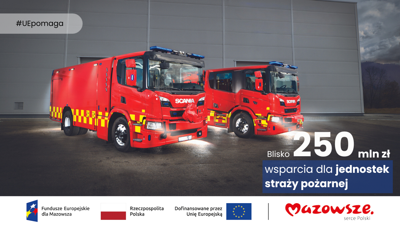 OSP w Siedlinie, Nowych Wrońskach, Sochocinie, Radzyminie i Królewie z nowymi wozami strażackimi dzięki wsparciu UE
