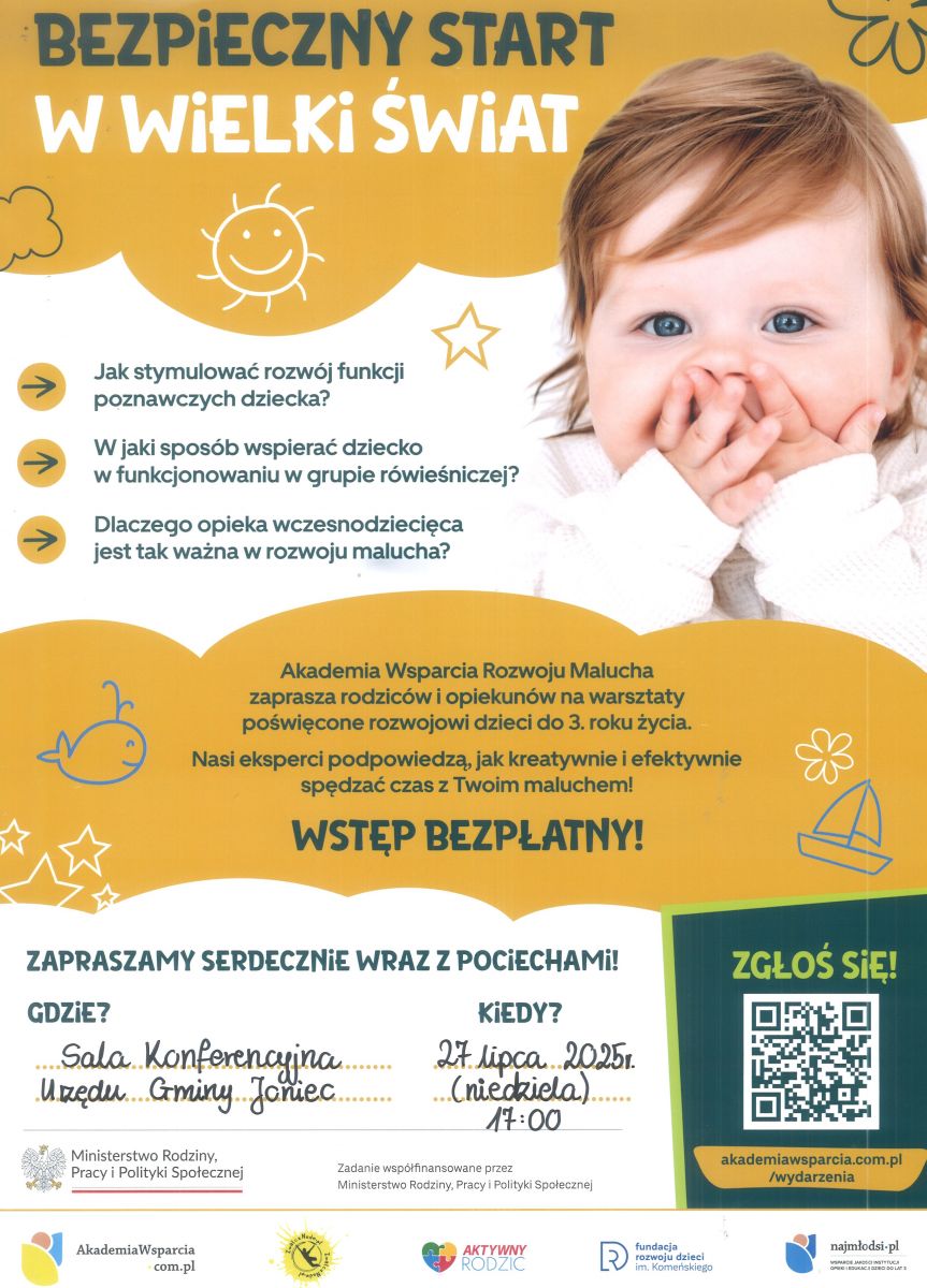 Bezpłatne warsztaty edukacyjne dla rodziców i opiekunów dzieci w wieku przedszkolnym