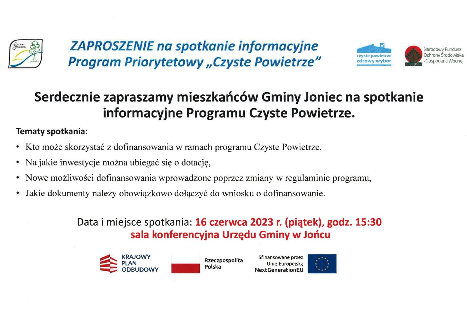 Spotkanie informacyjne w ramach programu 