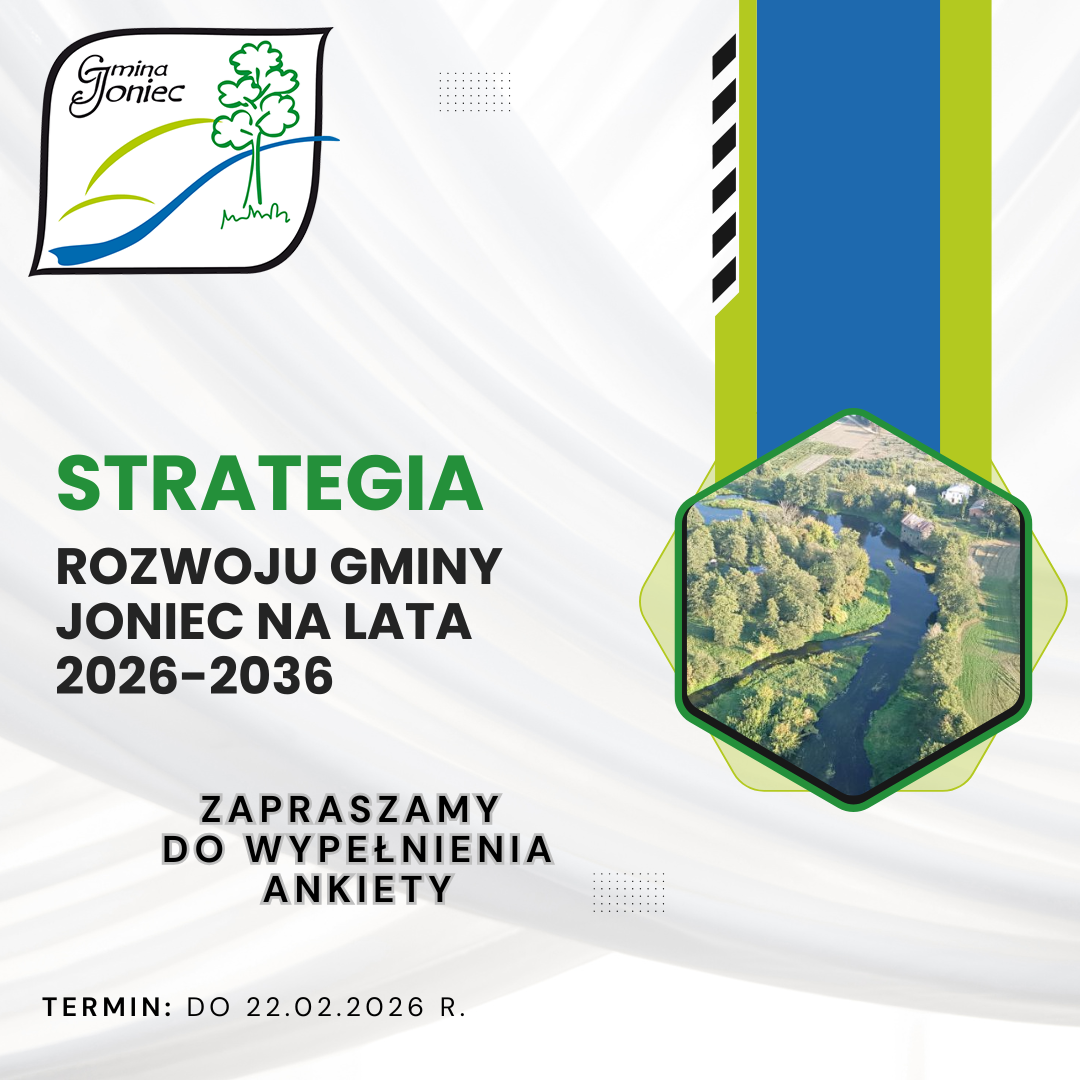 Zaproszenie do udziału w badaniu ankietowym prowadzonym na potrzeby opracowania Strategii Rozwoju Gminy Joniec na lata 2026-2036