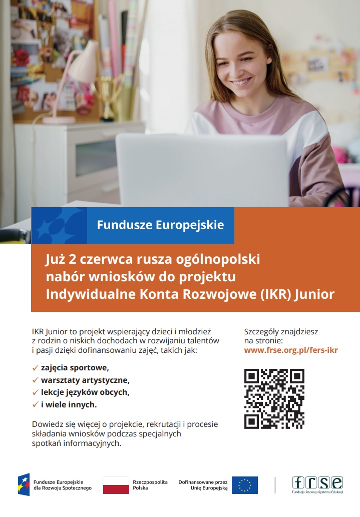 Nabór wniosków do projektu Indywidualne Konta Rozwojowe (IKR) Junior