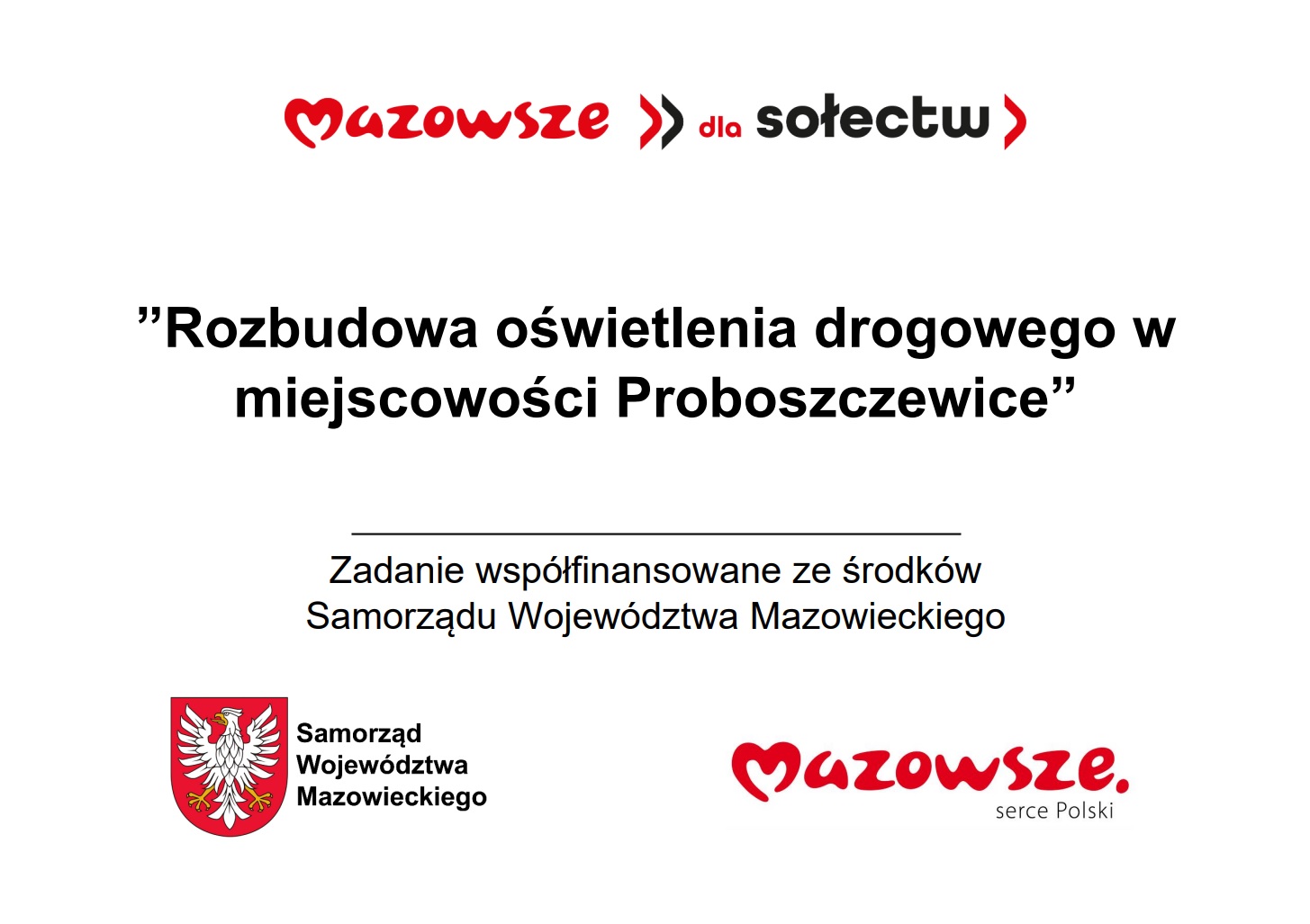 Rozbudowa oświetlenia drogowego miejscowości Proboszczewice