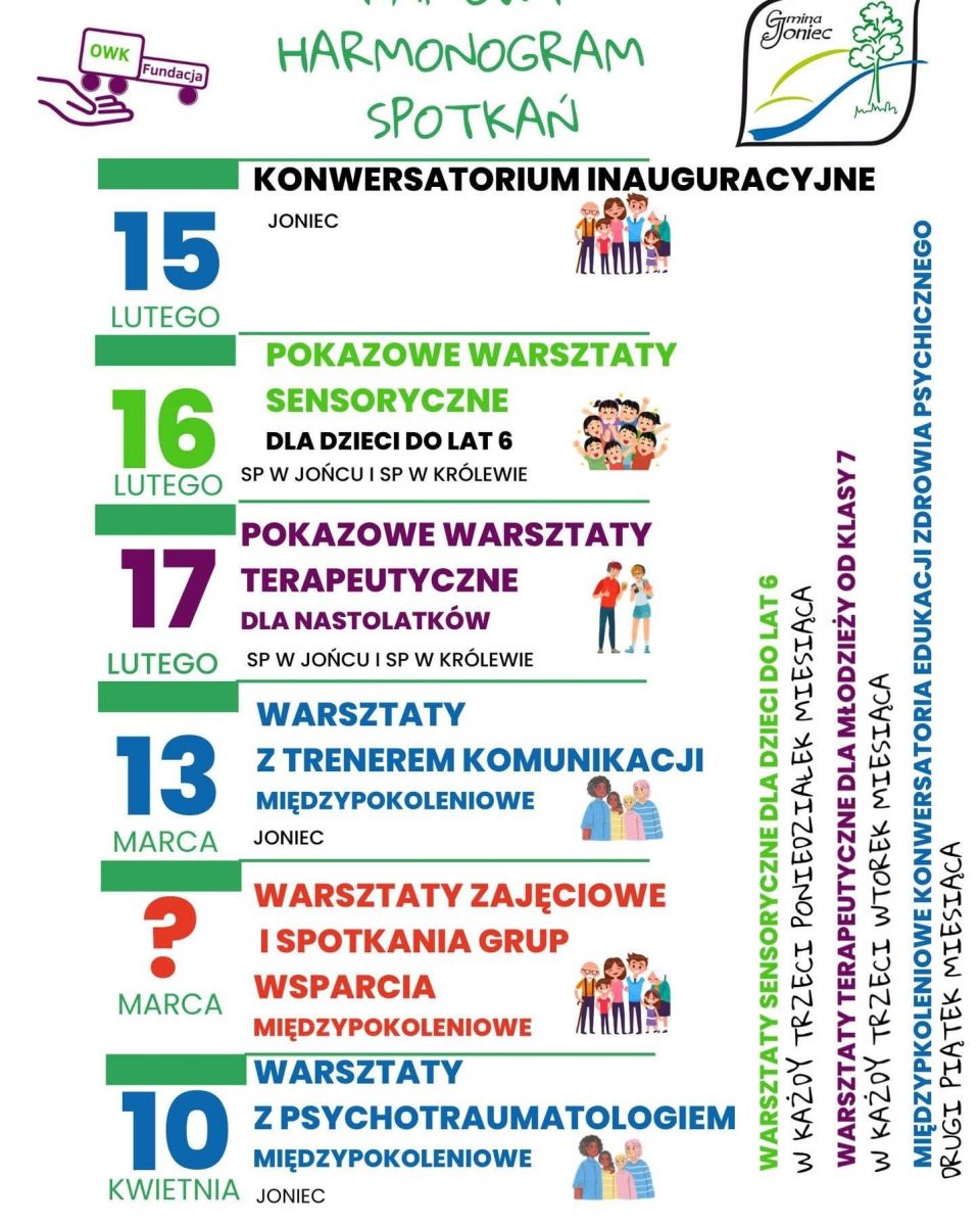 Ramowy harmonogram spotkań w ramach projektu 