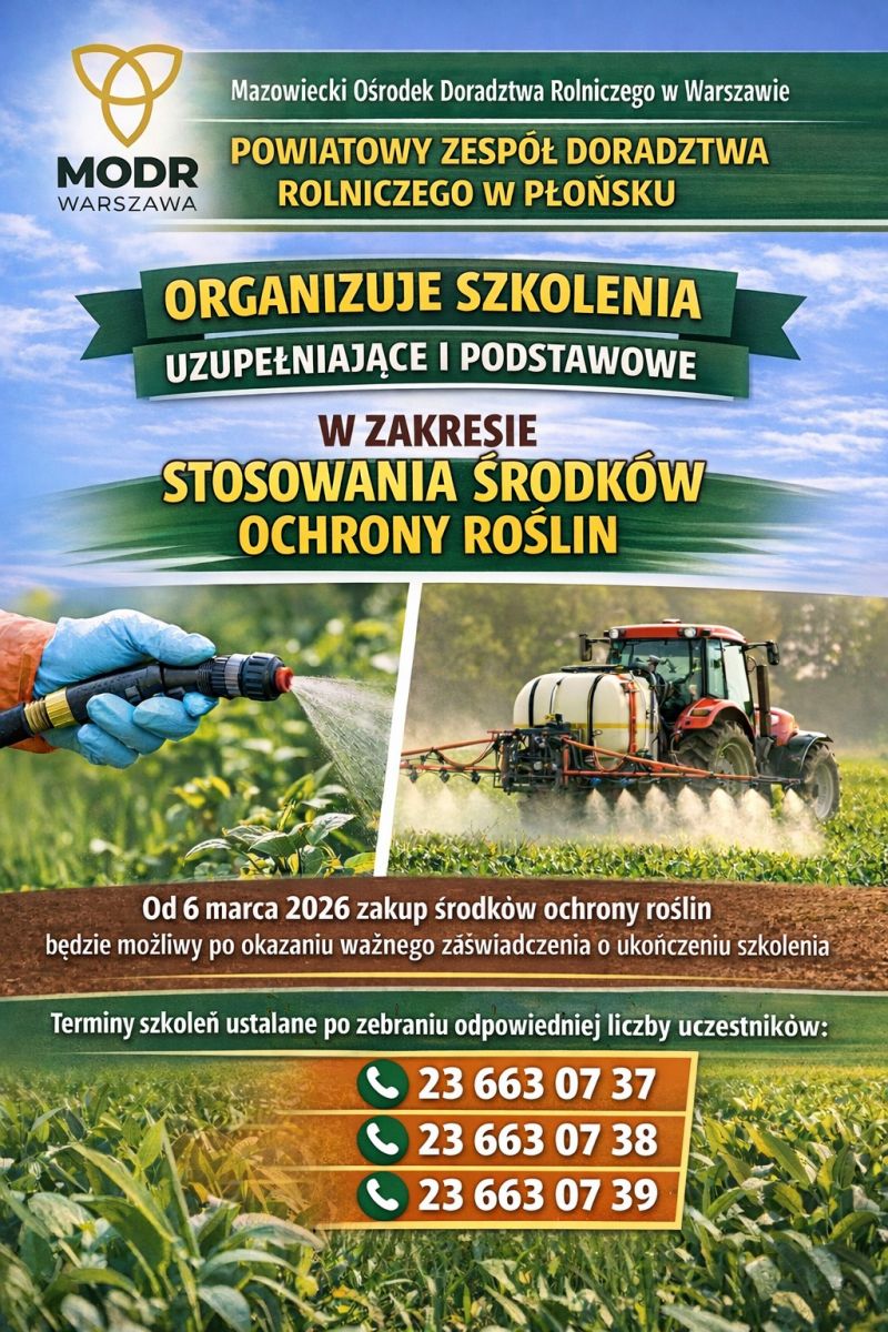 &bdquo;Szkolenie z zakresu stosowania środków ochrony roślin przy użyciu sprzętu naziemnego przeznaczonego do stosowania tych środków, z wyłączeniem sprzętu montowanego na pojazdach szynowych oraz innego sprzętu stosowanego w kolejnictwie&rdquo;.