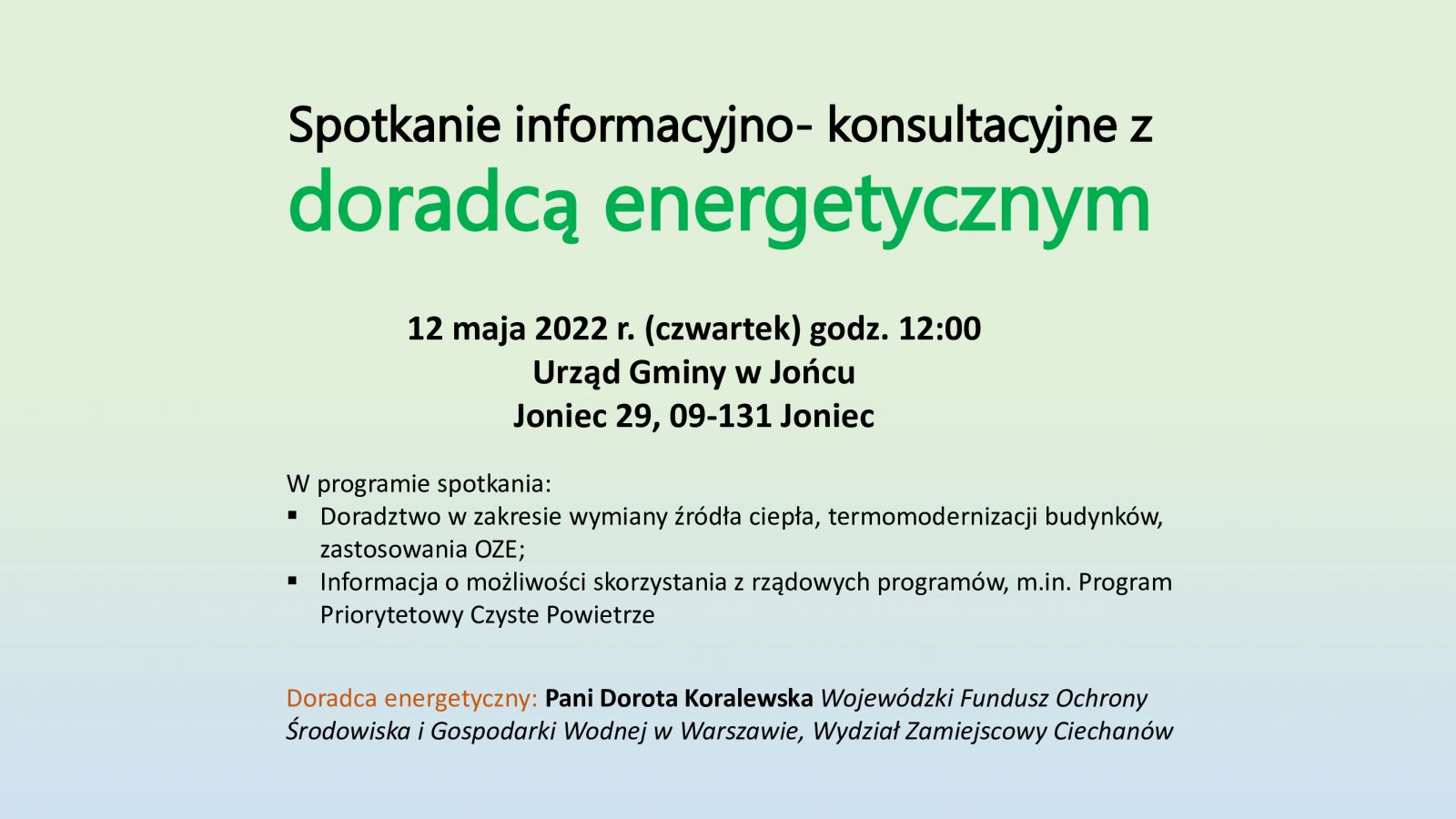 Spotkanie z doradcą energetycznym
