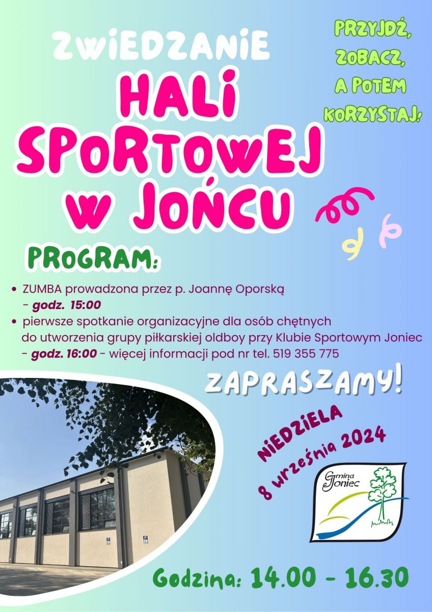 Zwiedzanie hali sportowej w Jońcu - ZAPRASZAMY!