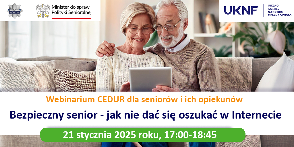 Webinarium CEDUR dla seniorów i ich opiekunów