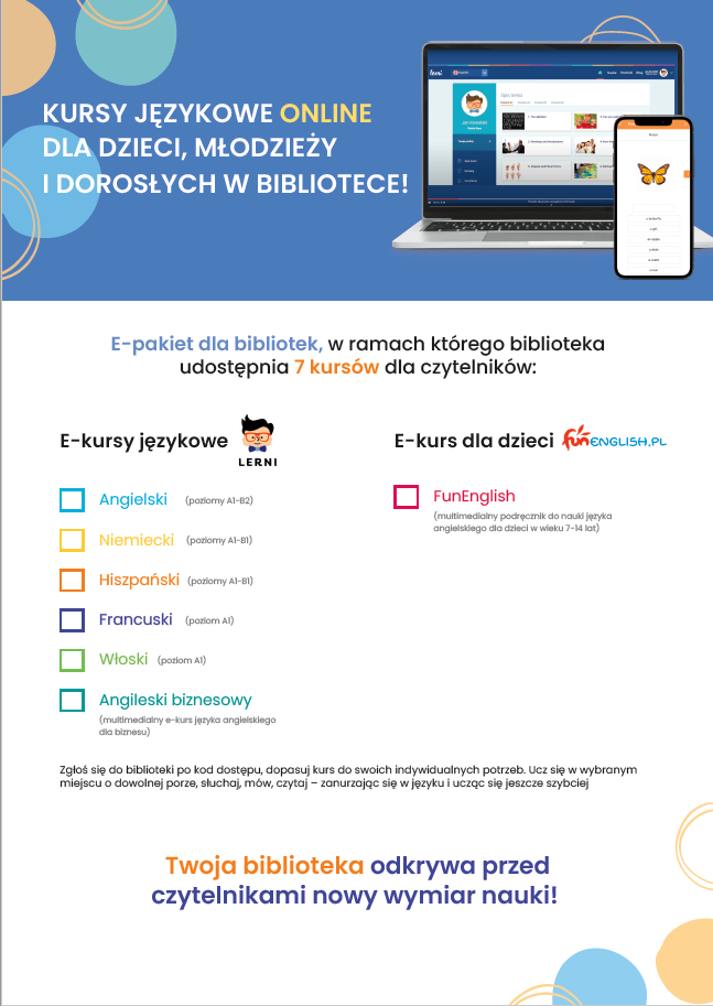 Darmowe kursy językowe w Gminnej Bibliotece Publicznej w Jońcu