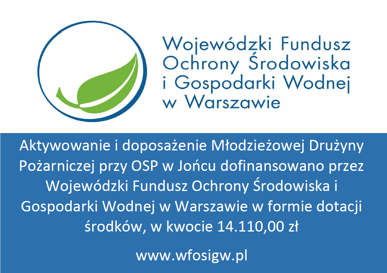 Dofinansowanie na aktywowanie i doposażenie MOD przy OSP w Jońcu