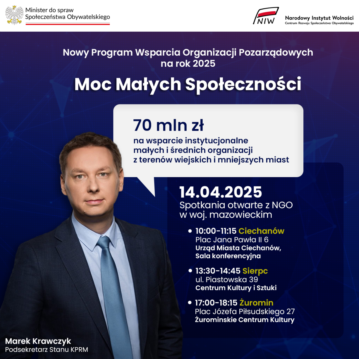 Spotkania otwarte dla organziacji pozarządowych
