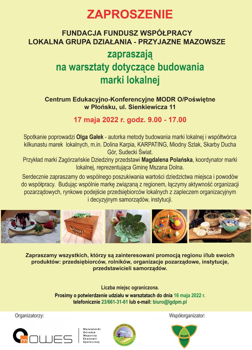 Warsztaty dotyczące budowania marki lokalnej - 17.05.2022 MODR O/ Poświętne w Płońsku