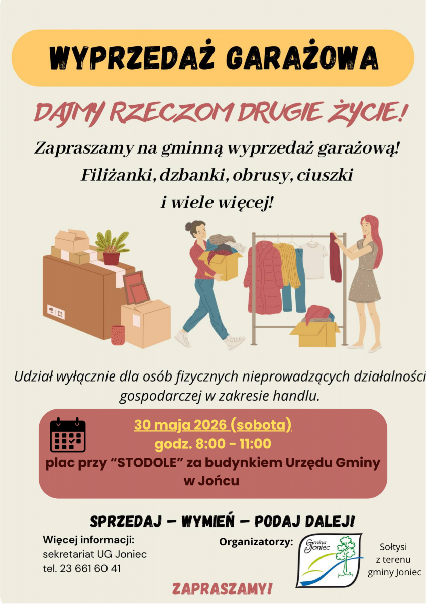 Zapraszamy na gminną wyprzedaż garażową!